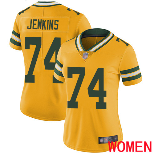 Green Bay Packers Limited Gold Women #74 Jenkins Elgton Jersey Nike NFL Rush Vapor Untouchable->youth nfl jersey->Youth Jersey